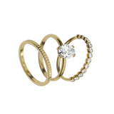Round brilliant lab-grown diamond bezel half eternity ring 0.26ct in 18K recycled yellow gold