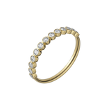 Round brilliant lab-grown diamond bezel half eternity ring 0.26ct in 18K recycled yellow gold