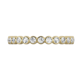 Round brilliant lab-grown diamond bezel half eternity ring 0.26ct in 18K recycled yellow gold