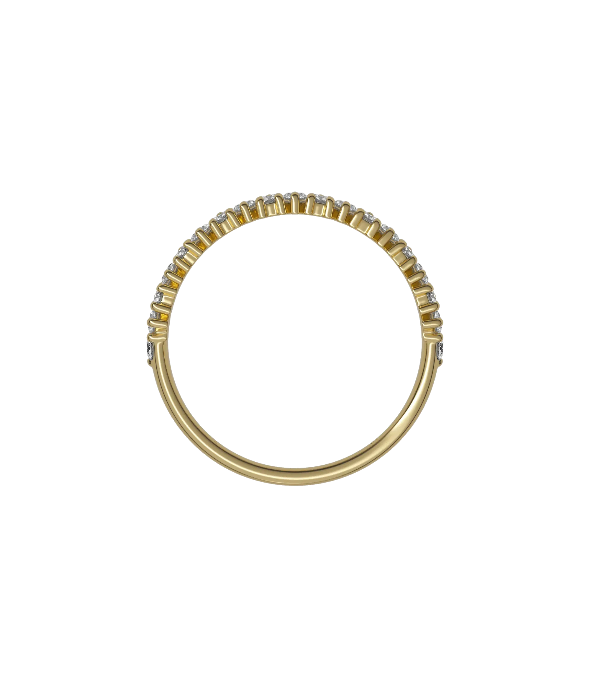 Marquise & round brilliant lab-grown diamond half eternity ring 0.77ct in 18K recycled yellow gold