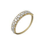 Marquise & round brilliant lab-grown diamond half eternity ring 0.77ct in 18K recycled yellow gold