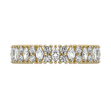Marquise & round brilliant lab-grown diamond half eternity ring 0.77ct in 18K recycled yellow gold