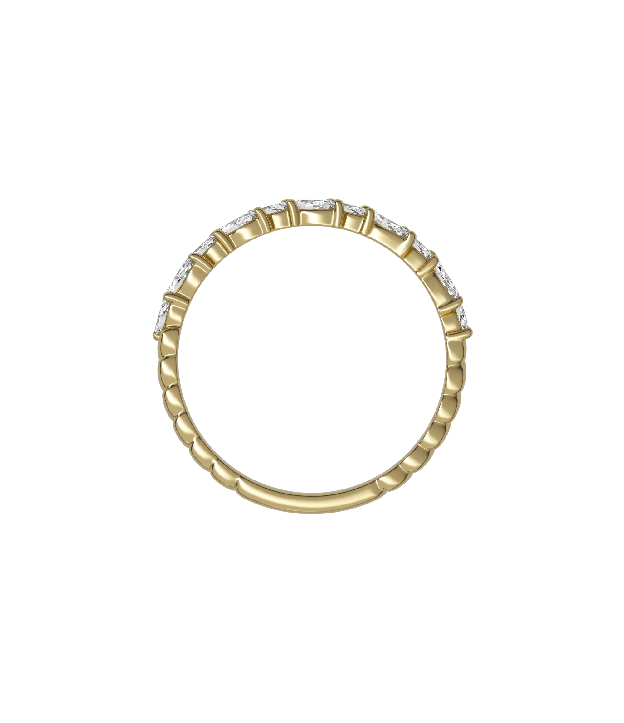 Marquise lab-grown diamond half eternity ring 0.48ct in 18K recycled yellow gold