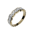 Emerald cut lab-grown diamond multi-stone ring 1.65ct in 18K recycled yellow gold