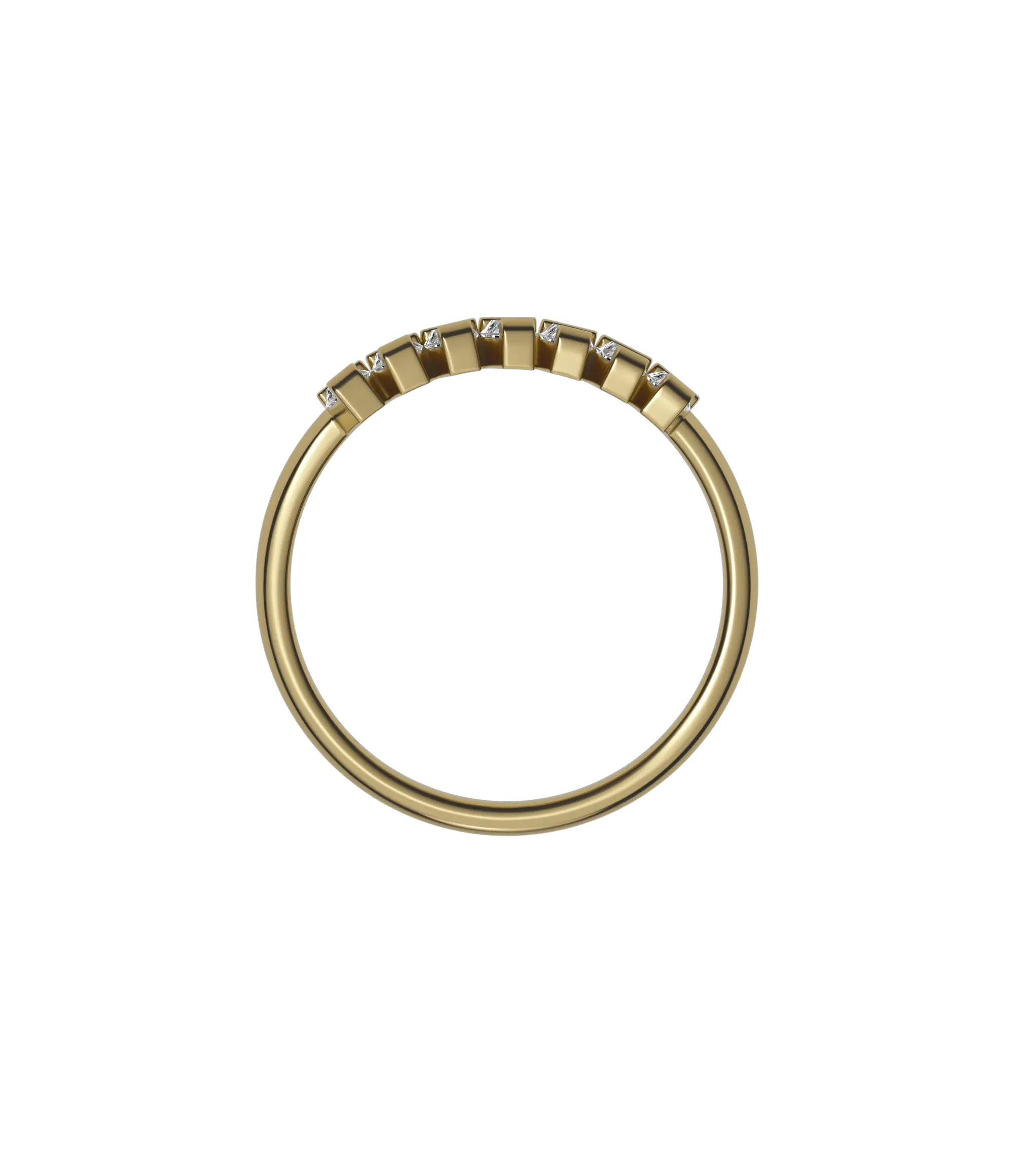 Tapered baguette lab-grown diamond multi-stone twist ring 0.84ct in 18K recycled yellow gold