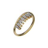 Tapered baguette lab-grown diamond multi-stone twist ring 0.84ct in 18K recycled yellow gold
