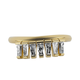 Tapered baguette lab-grown diamond multi-stone twist ring 0.84ct in 18K recycled yellow gold