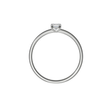 Emerald cut lab-grown diamond solitaire ring 0.30ct in 18K recycled white gold