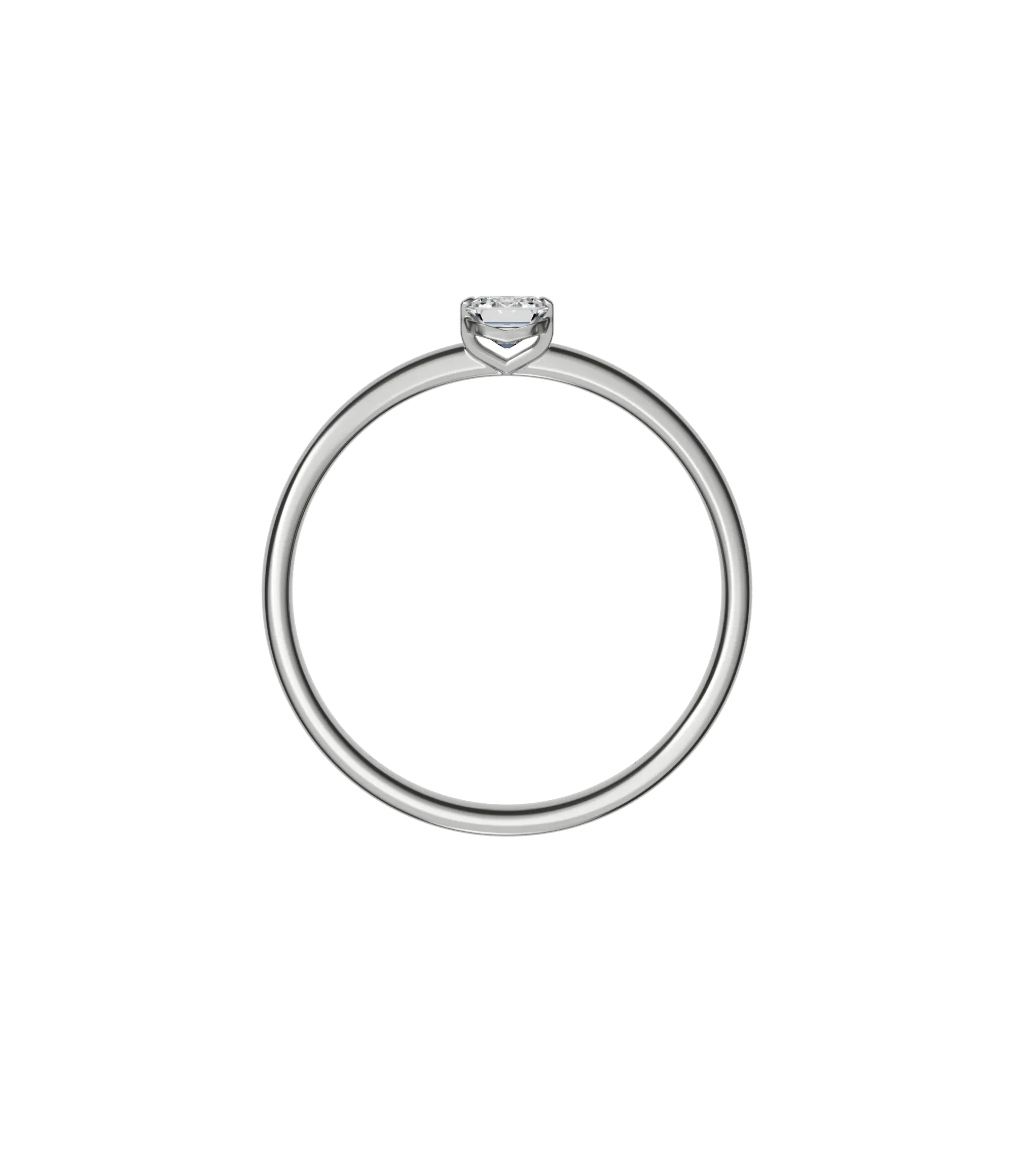 Emerald cut lab-grown diamond solitaire ring 0.30ct in 18K recycled white gold