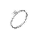 Emerald cut lab-grown diamond solitaire ring 0.30ct in 18K recycled white gold