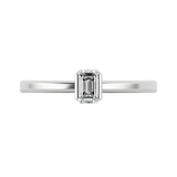 Emerald cut lab-grown diamond solitaire ring 0.30ct in 18K recycled white gold
