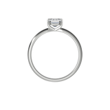 Emerald cut lab-grown diamond solitaire ring 1.00ct in 18K recycled white gold
