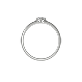 Oval cut lab-grown diamond rotated solitaire ring 0.30ct in 18K recycled white gold