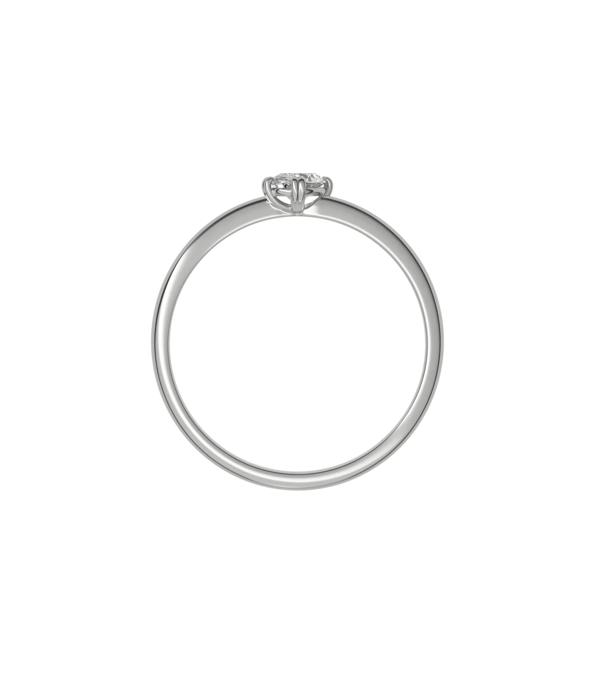 Oval cut lab-grown diamond rotated solitaire ring 0.30ct in 18K recycled white gold