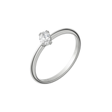Oval cut lab-grown diamond rotated solitaire ring 0.30ct in 18K recycled white gold