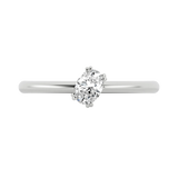 Oval cut lab-grown diamond rotated solitaire ring 0.30ct in 18K recycled white gold