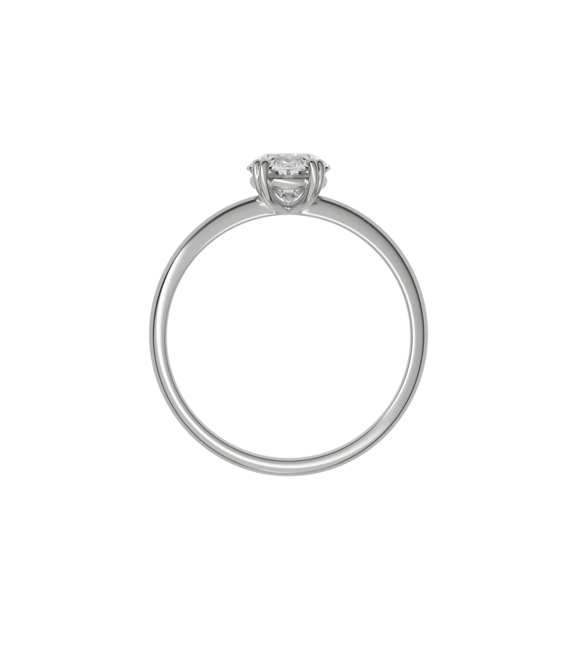 Oval cut certified lab-grown diamond solitaire ring 1.00ct in 18K recycled white gold