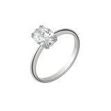 Oval cut certified lab-grown diamond solitaire ring 1.00ct in 18K recycled white gold