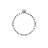 Pear cut certified lab-grown diamond textured solitaire ring 0.50ct in 18K recycled white gold