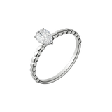 Pear cut certified lab-grown diamond textured solitaire ring 0.50ct in 18K recycled white gold