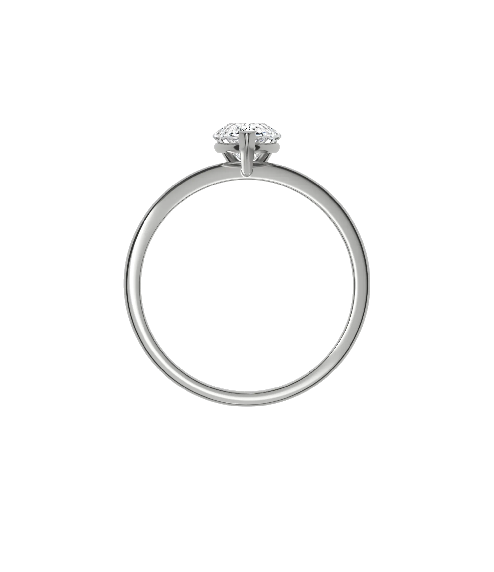 Pear cut certified lab-grown diamond solitaire ring 1.00ct in 18K recycled white gold
