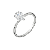 Pear cut certified lab-grown diamond solitaire ring 1.00ct in 18K recycled white gold