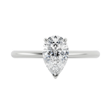 Pear cut certified lab-grown diamond solitaire ring 1.00ct in 18K recycled white gold