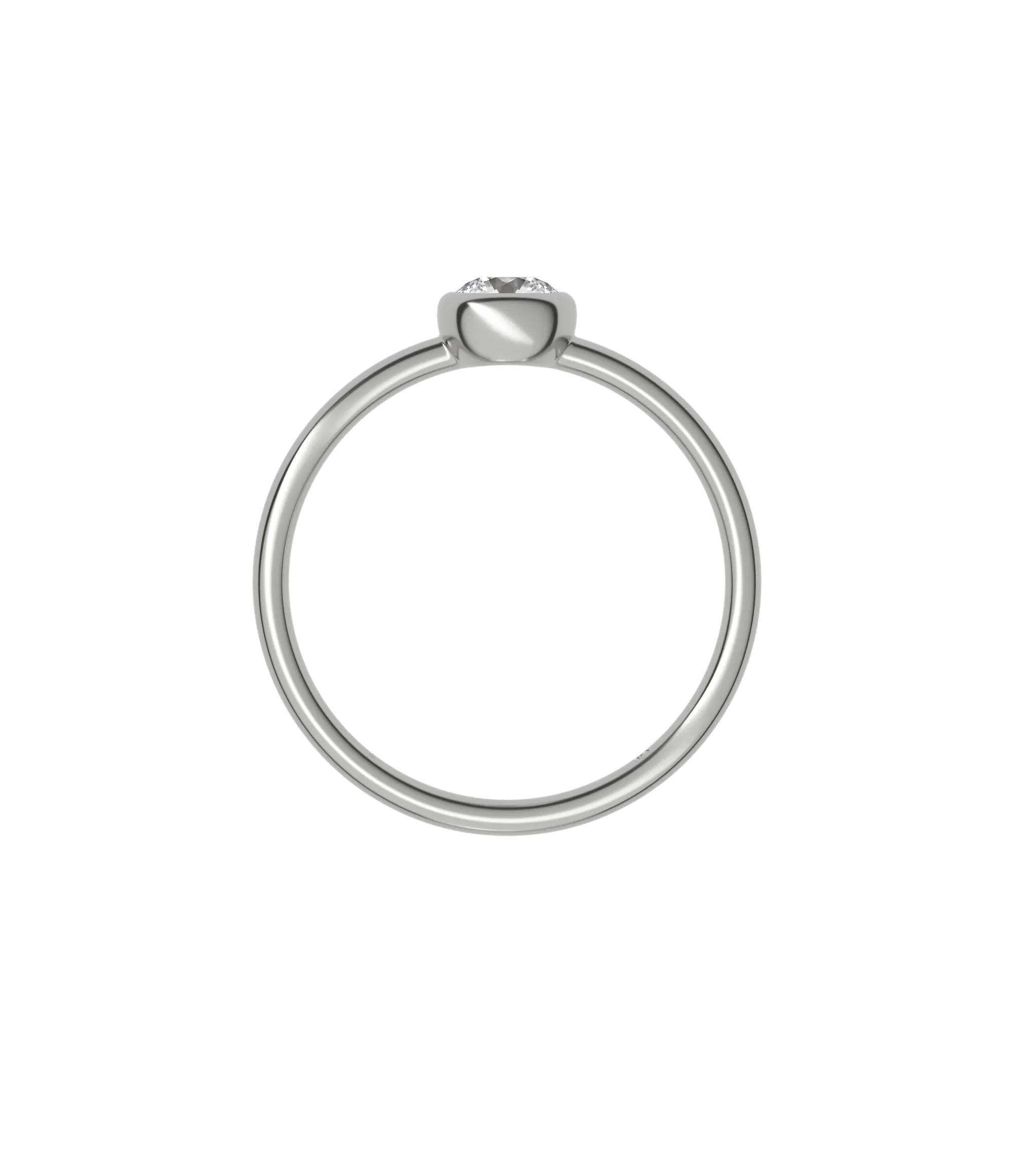 Round brilliant lab-grown diamond solitaire ring 0.30ct in 18K recycled white gold