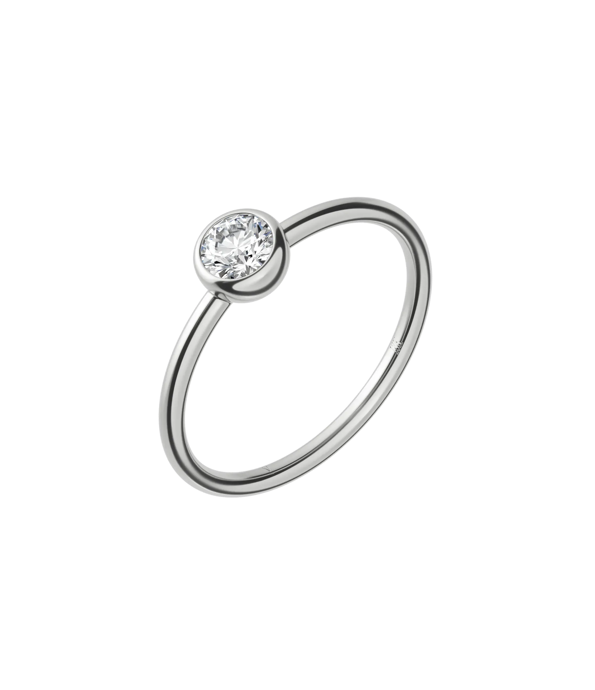 Round brilliant lab-grown diamond solitaire ring 0.30ct in 18K recycled white gold