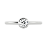 Round brilliant lab-grown diamond solitaire ring 0.30ct in 18K recycled white gold