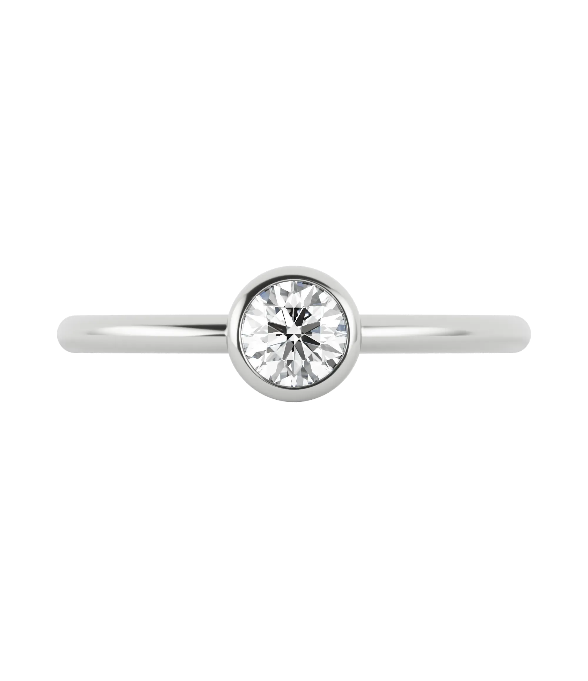 Round brilliant lab-grown diamond solitaire ring 0.30ct in 18K recycled white gold