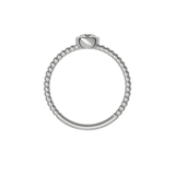 Round brilliant lab-grown diamond textured solitaire ring 0.30ct in 18K recycled white gold