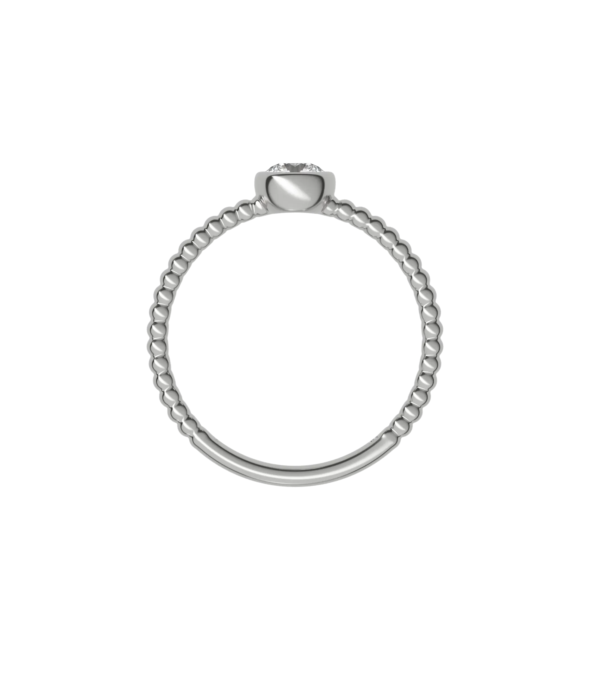 Round brilliant lab-grown diamond textured solitaire ring 0.30ct in 18K recycled white gold