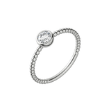 Round brilliant lab-grown diamond textured solitaire ring 0.30ct in 18K recycled white gold