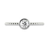Round brilliant lab-grown diamond textured solitaire ring 0.30ct in 18K recycled white gold