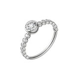 Round brilliant lab-grown diamond bezel embellished ring 0.78ct in 18K recycled white gold