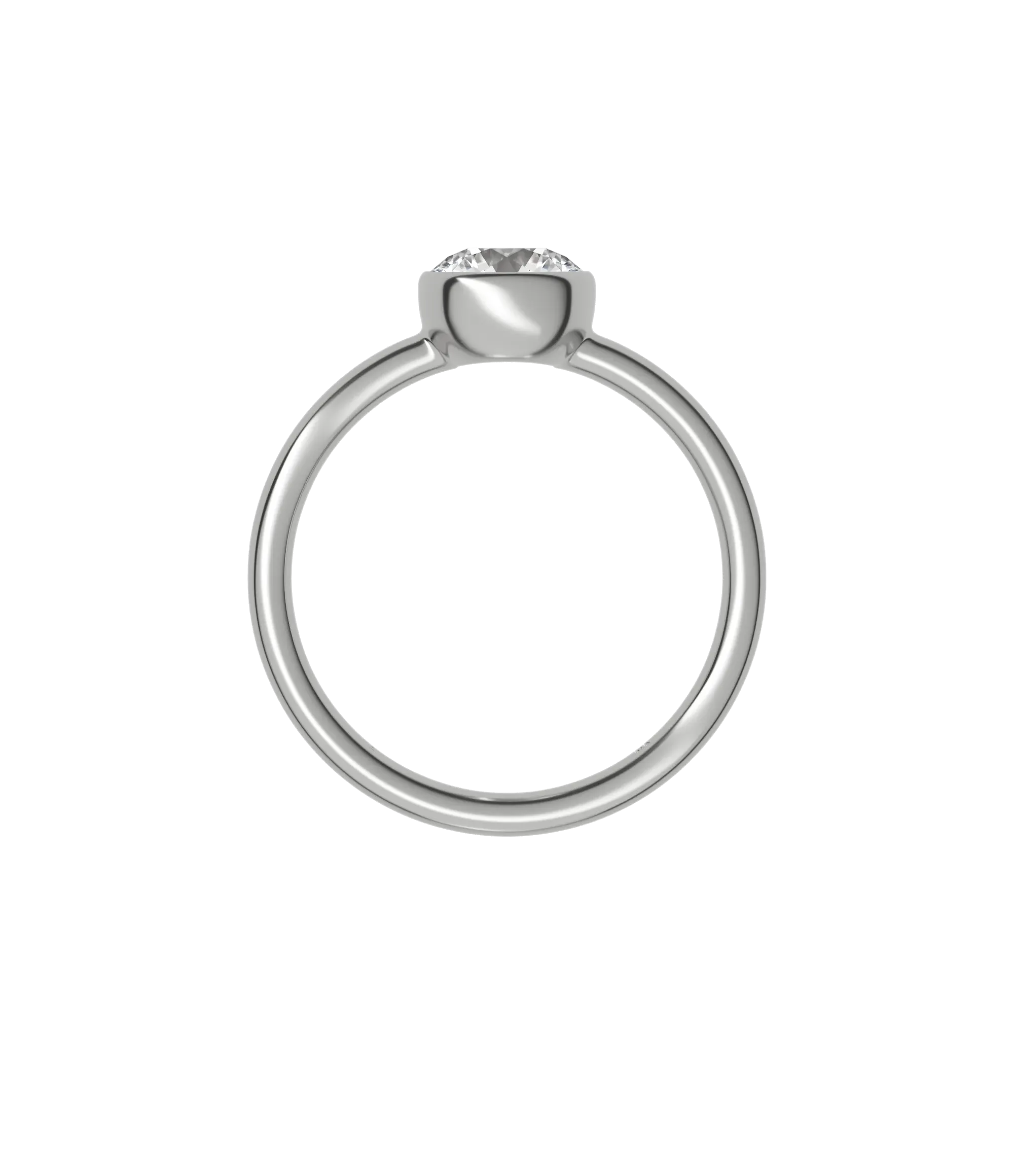 Round brilliant lab-grown diamond solitaire ring 1.00ct in 18K recycled white gold