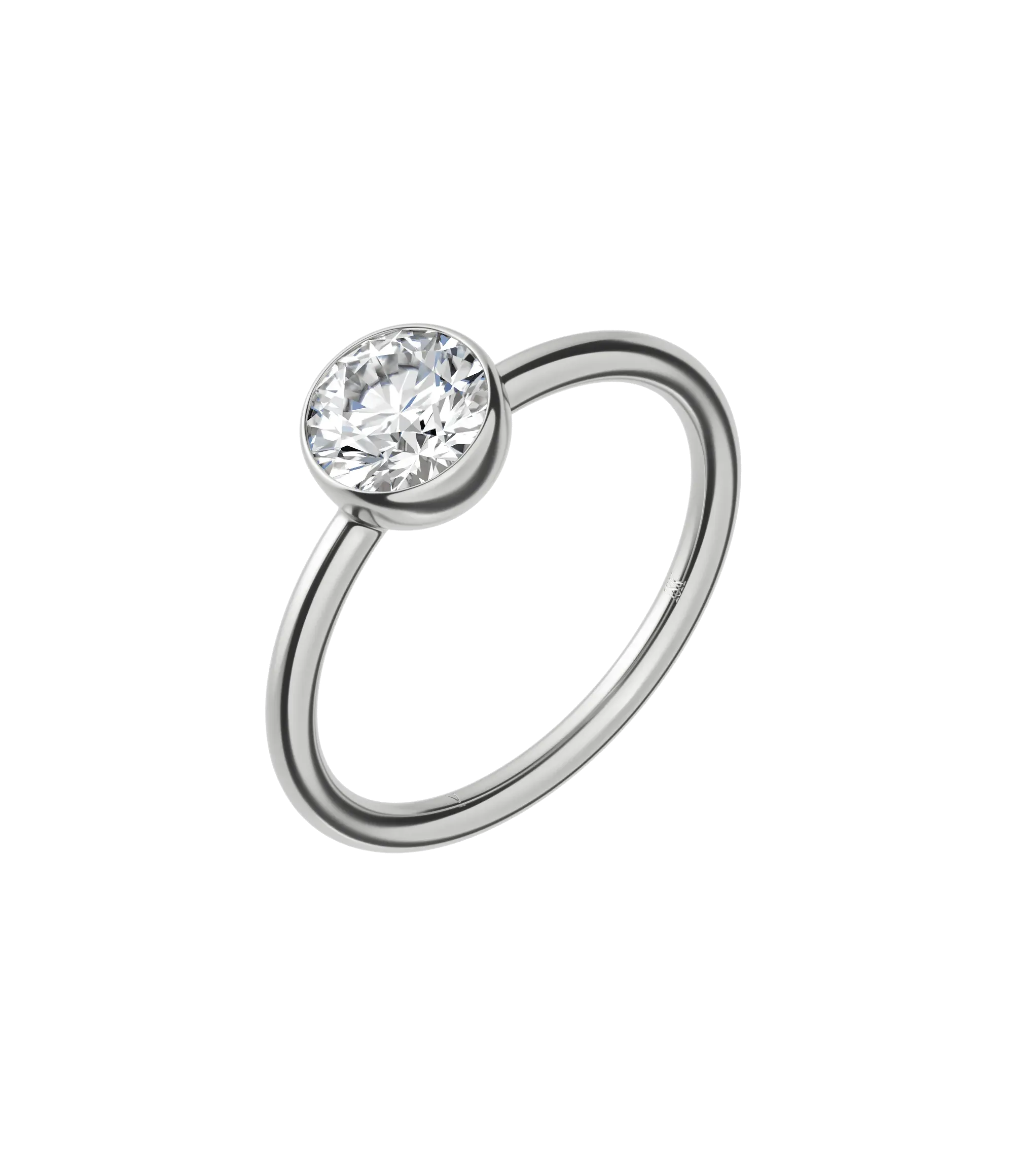 Round brilliant lab-grown diamond solitaire ring 1.00ct in 18K recycled white gold