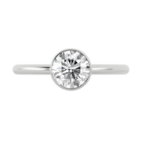 Round brilliant lab-grown diamond solitaire ring 1.00ct in 18K recycled white gold