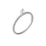 Marquise cut lab-grown diamond textured solitaire ring 0.30ct in 18K recycled white gold