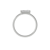 Tapered baguette lab-grown diamond solitaire ring 0.30ct in 18K recycled white gold