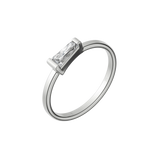 Tapered baguette lab-grown diamond solitaire ring 0.30ct in 18K recycled white gold