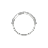 Tapered baguette lab-grown diamond half eternity ring 0.48ct in 18K recycled white gold