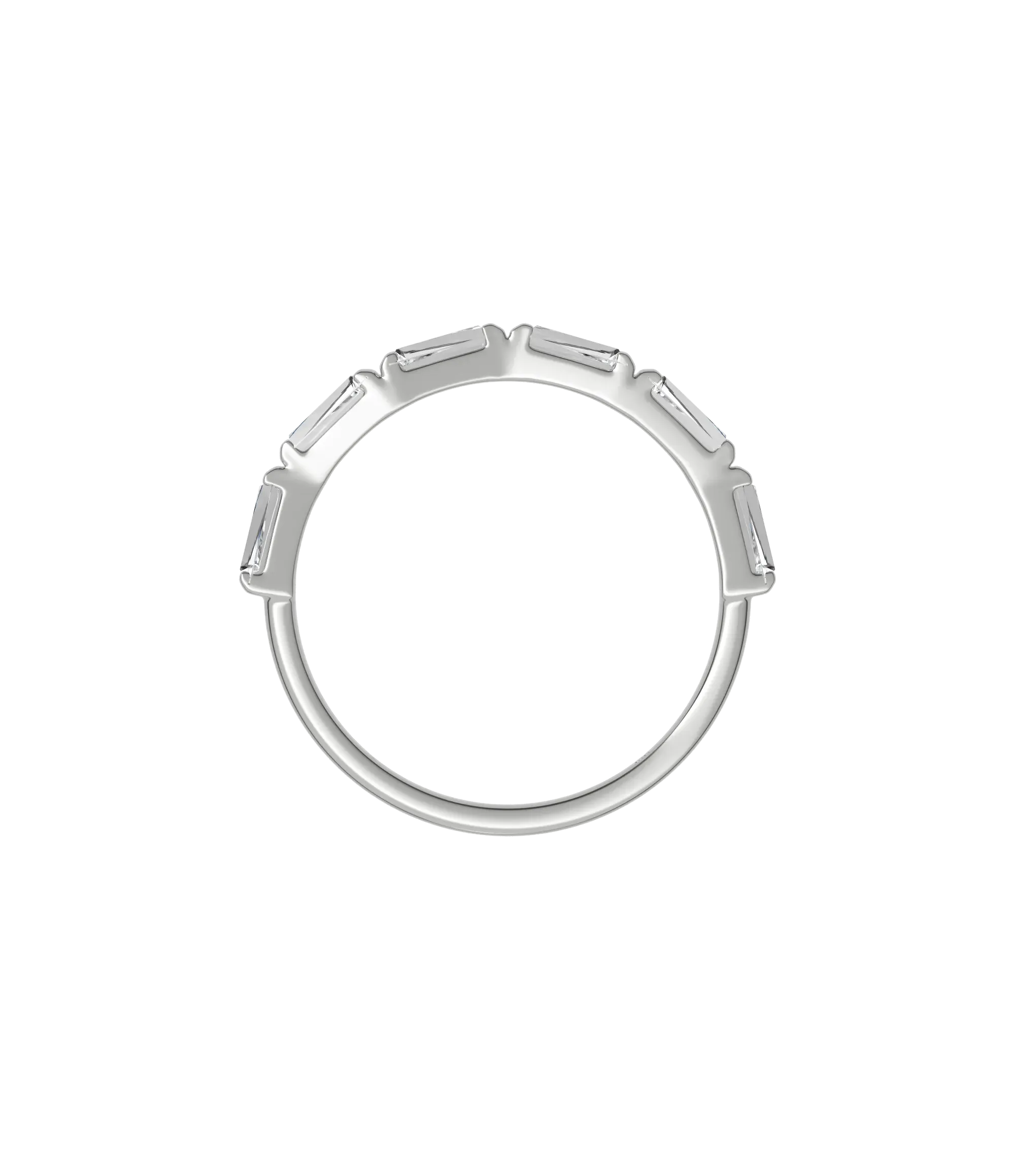 Tapered baguette lab-grown diamond half eternity ring 0.48ct in 18K recycled white gold