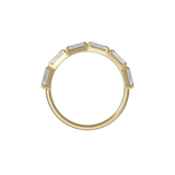 Tapered baguette lab-grown diamond half eternity ring 0.48ct in 18K recycled yellow gold