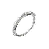 Tapered baguette lab-grown diamond half eternity ring 0.48ct in 18K recycled white gold