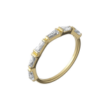 Tapered baguette lab-grown diamond half eternity ring 0.48ct in 18K recycled yellow gold