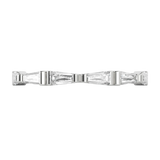 Tapered baguette lab-grown diamond half eternity ring 0.48ct in 18K recycled white gold
