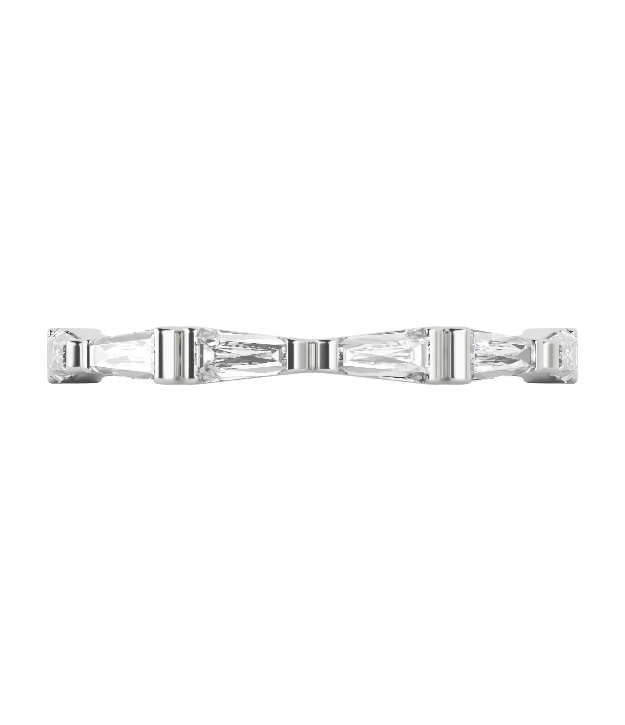 Tapered baguette lab-grown diamond half eternity ring 0.48ct in 18K recycled white gold
