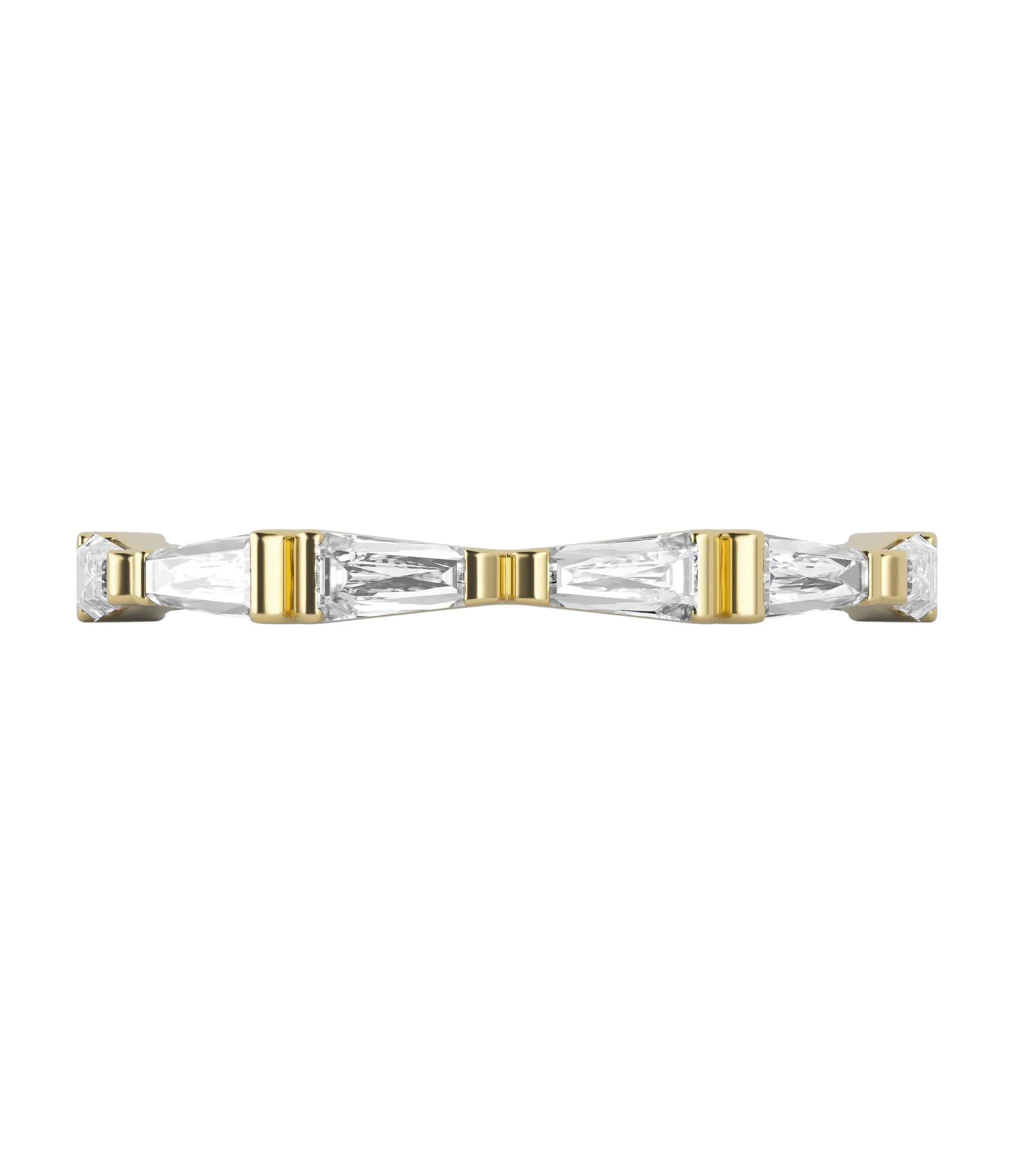 Tapered baguette lab-grown diamond half eternity ring 0.48ct in 18K recycled yellow gold